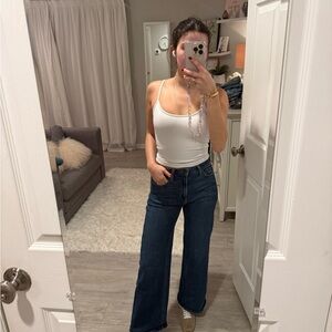 Classic Dark Blue Flare Jeans